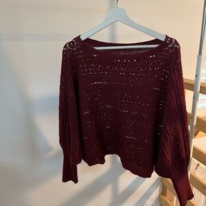 Elegant Burgundy Knit Sweater